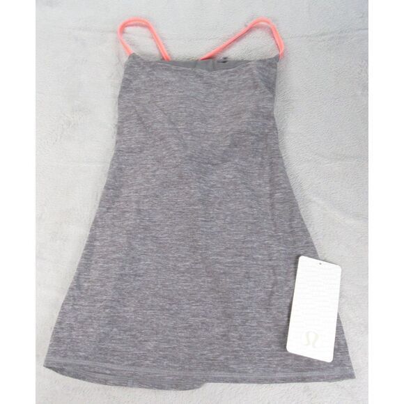 Lemon Tops - Lululemon Shirt Womens 6 Heathered Gray Dancing Warrior Strappy Tank Yoga‎ NWT